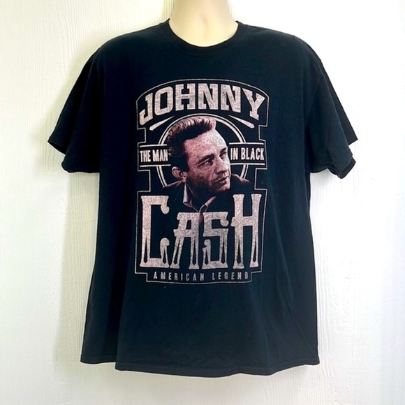 Cash - Johnny Cash The Man In Black American Legend Short Sleeve T Shirt Size XL - Picture 2 of 9